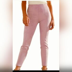 GUESS FAUX SUEDE Lavender/Lilac Side Zip Pant Leggings Large